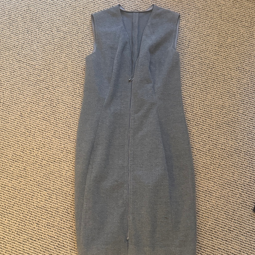 Elie Tahari Charcoal Sleeveless Midi Dress